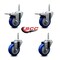 Service Caster 35 Inch Blue Polyurethane Swivel 34 Inch Threaded Stem Caster Set 2 Total Lock Brakes SCC-TSTTL20S3514-PPUB-BLUE-34212-2S2 - alternate 3
